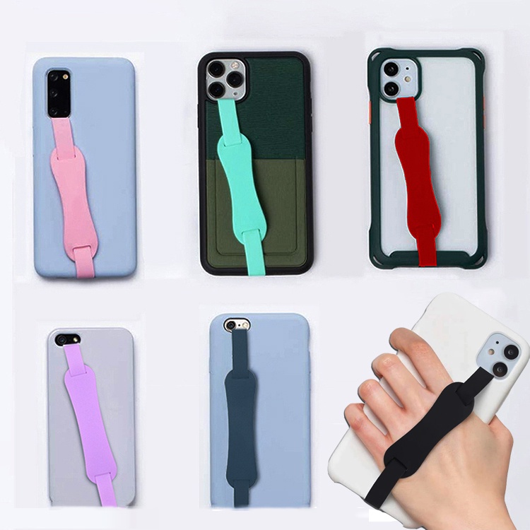 Ốp Điện Thoại Silicon Gắn Dây Đeo Cổ Tay Làm Vòng Đỡ Co Giãn