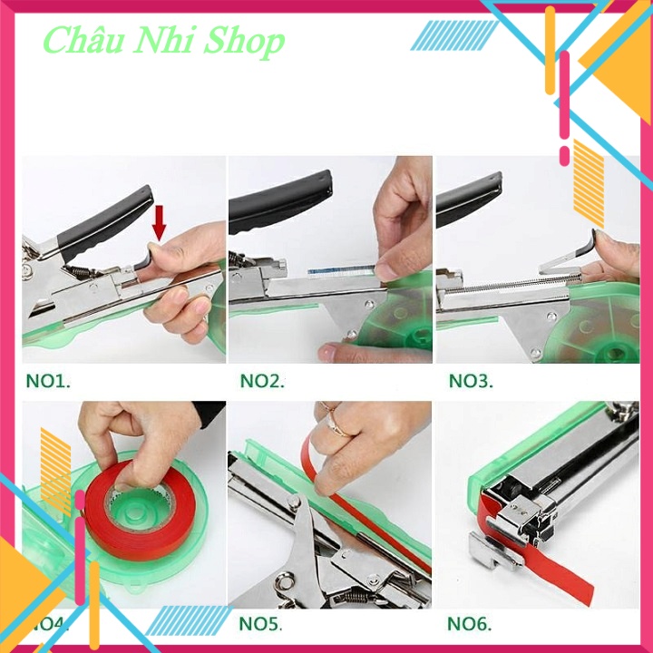 Dụng cụ buộc dây thực vật leo dàn, kìm buộc chanh dây, kèm 01 cuộn dây