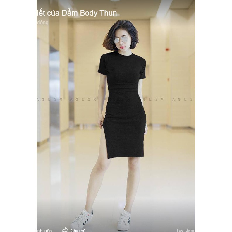 Đầm ôm body xẻ tà (tặng bịt mắt và thước đo)