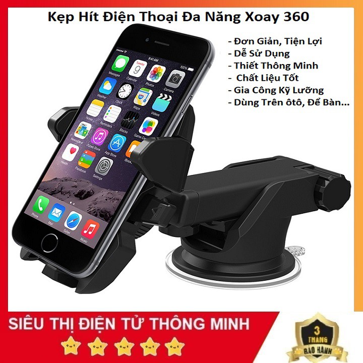 Giá Đỡ Điện Thoại Xoay 360 Dùng Trong Xe Ôtô Chắc Chắn Tiện Lợi-Chất Liệu Kiểu Giáng Sang Trong Tinh Tế (Chuẩn Loại 1)