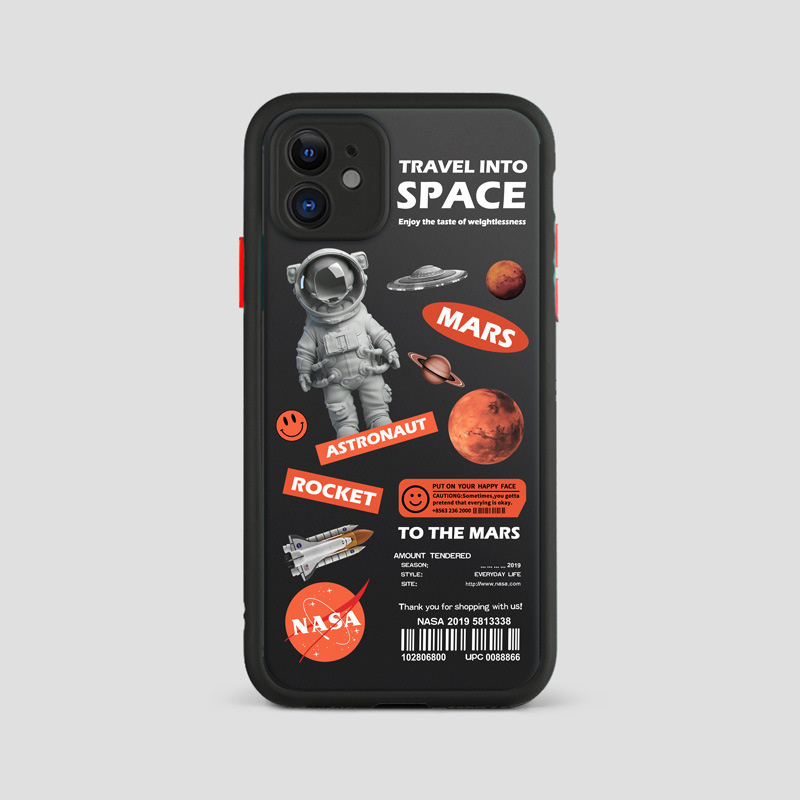 Tide brand NASA astronaut iphone12 12mini 12pro 12proma applicable Apple phone shell mobile phone shell skin-friendly fine holes Tide brand mobile phone shell drop resistance