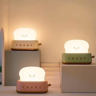 Đèn Ngủ Để Bàn Hình Máy Nướng Bánh Mì TOAST Sạc Tích Điện, Hẹn Giờ Nhiều Chế Độ Sáng | Đèn Led Trang Trí Decor Phòng Ngủ