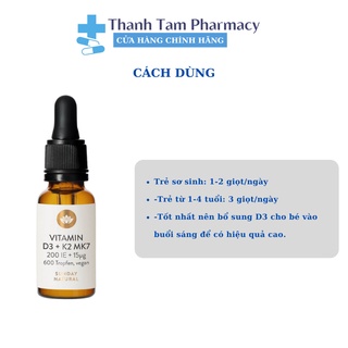Vitamin D3 K2 MK7 Sunday Natural Đức bổ sung vitamin D cho trẻ