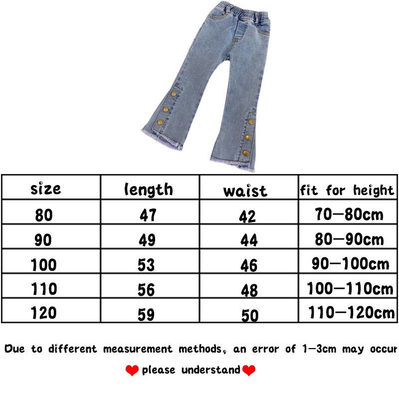 Quần Jeans Ống Loe Co Giãn Thời Trang Hàn Quốc Mới Sành Điệu Cho Bé Gái
