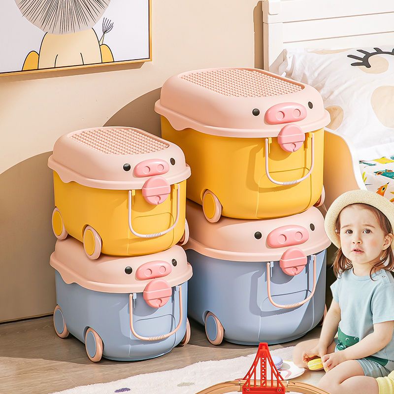 Thùng đựng đồ chơi , Thùng đồ chơi kiểu dáng xe hơi, Xe đồ chơi,Xe trang trí, Bánh xe thiết kế chắc chắn