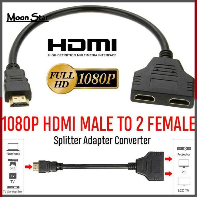 Cáp Chuyển Đổi Hdmi 1080p Sang 1 Đầu Vào 2 Đầu Ra