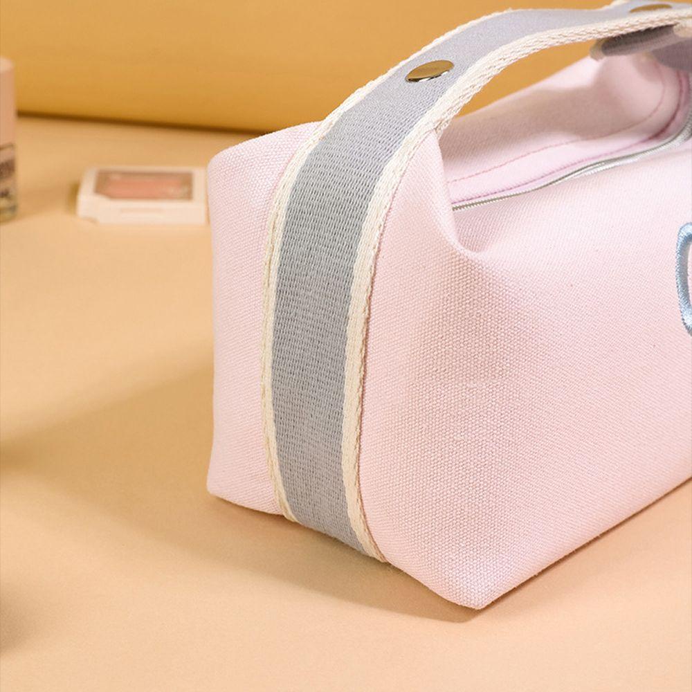 Túi Đựng Mỹ Phẩm Cầm Tay Sức Chứa Lớn In Chữ Thanh Lịch Cho Nữ