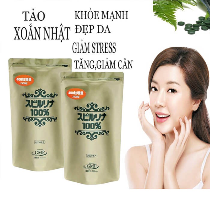 Tảo xoắn Spirulina dạng túi 2400 viên Nhật Bản [Date 9/2023] | BigBuy360 - bigbuy360.vn