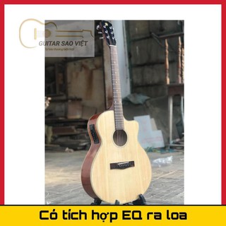 Đàn guitar acoustic  có gắn EQ kèm bao 3 lớp