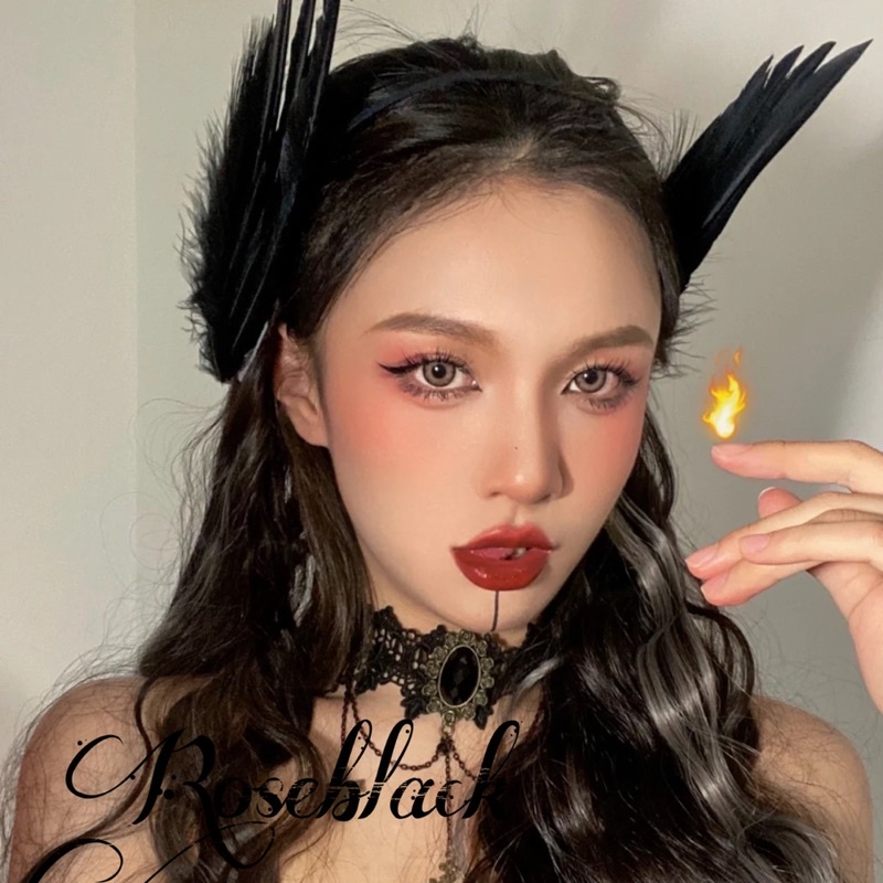 Cài tóc lông vũ cosplay hallowen, gothic mã TY-88