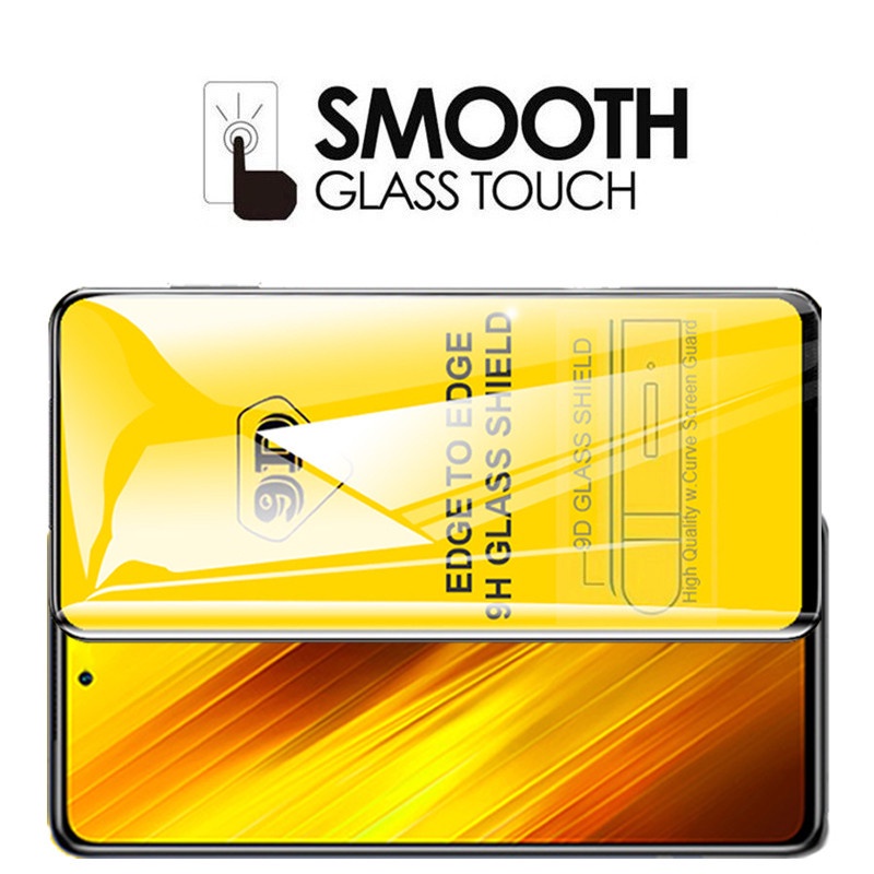 Kính cường lực 9D toàn diện cho điện thoại Xiaomi POCO M6 F5 X5 M5 M5s C40 X4 X3 NFC M4 M3 F3 F4 GT F2 Pro 5G