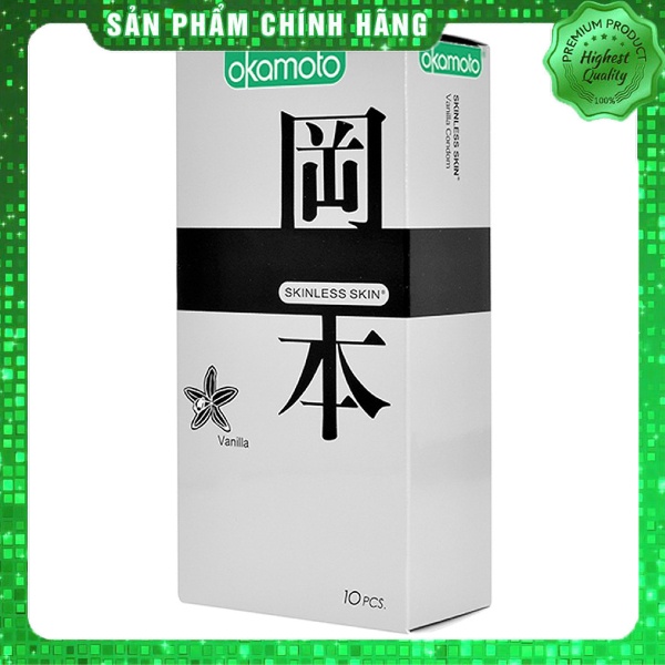 Bao Cao su siêu mỏng hộp 10 chiếc Okamoto hương Vanilla - bcs Nhật Bản