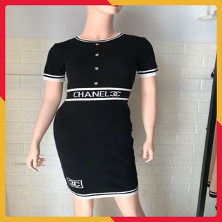 [Hình Thật]  Đầm Len Ôm Body Viền Sọc