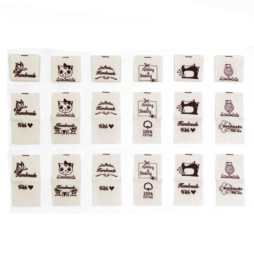 Set 50 Thẻ Len Họa Tiết Hoạt Hình Trang Trí Quần Áo DIY