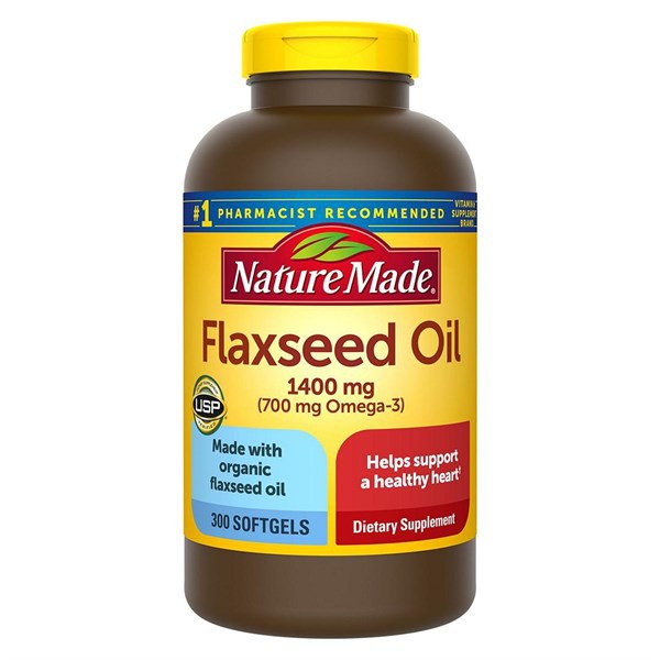 HÀNG AIR Viên Uống Dầu Hạt Lanh Nature Made Flaxseed Oil 300 Viên – Mỹ ( Mẫu mới)