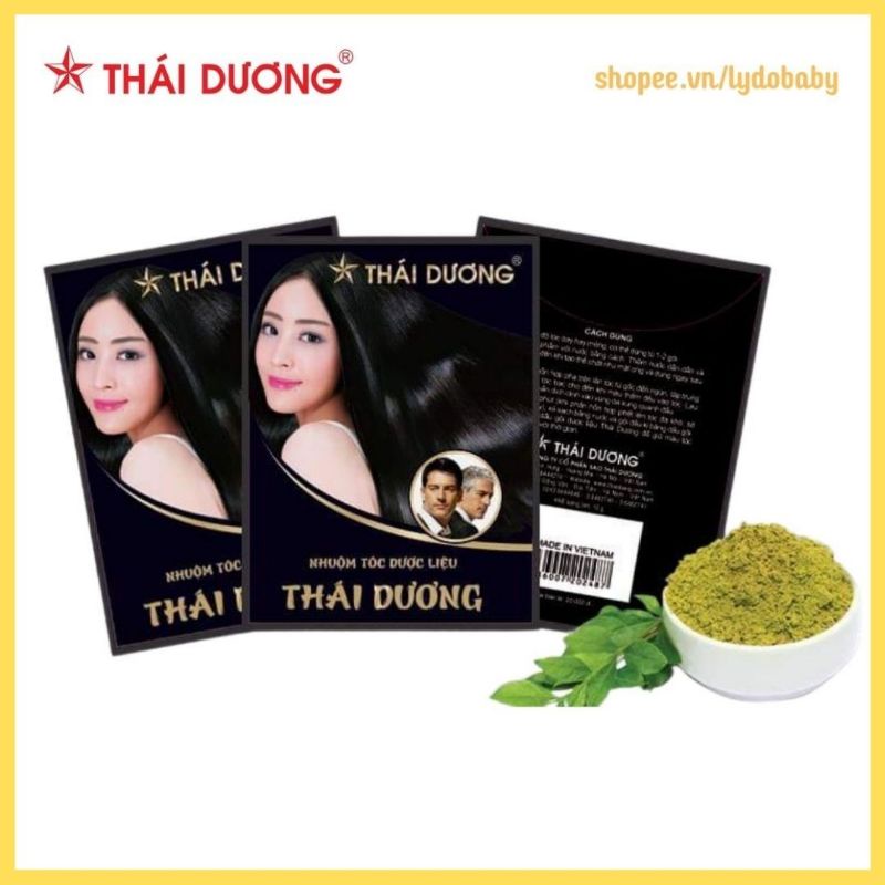 Nhuộm Tóc Dược Liệu Thái Dương - 1 Gói 10g - Màu Đen - Thảo Dược Thiên Nhiên