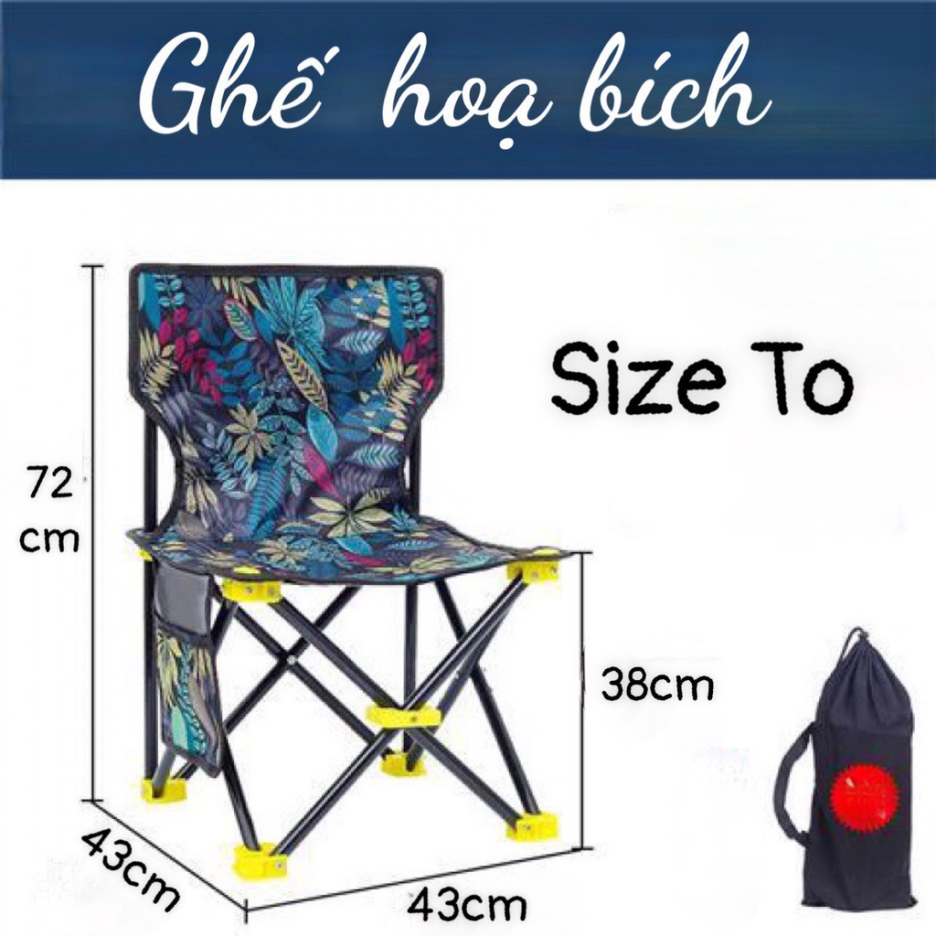 Ghế Câu Cá Gấp Gọn Lá Phong, họa bích Ghế Gấp Inox, Ghế Xếp Giã Ngoại Giá Rẻ