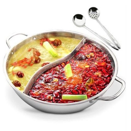 Nồi lẩu 2 ngăn 32cm, và 30cm nấu được bếp từ nhé có nắp kính