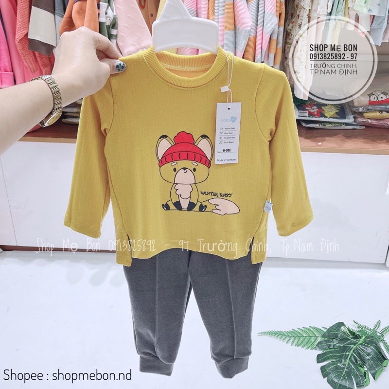 Bộ nỉ Bons dài tay Noel Baby Kings cho bé trai bé gái