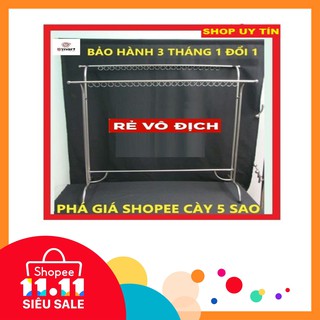 Giàn Giá phơi quần áo Kép Trung inox 100% cao cấp (chân hộp inox siêu chắc khỏe (có ảnh thật)