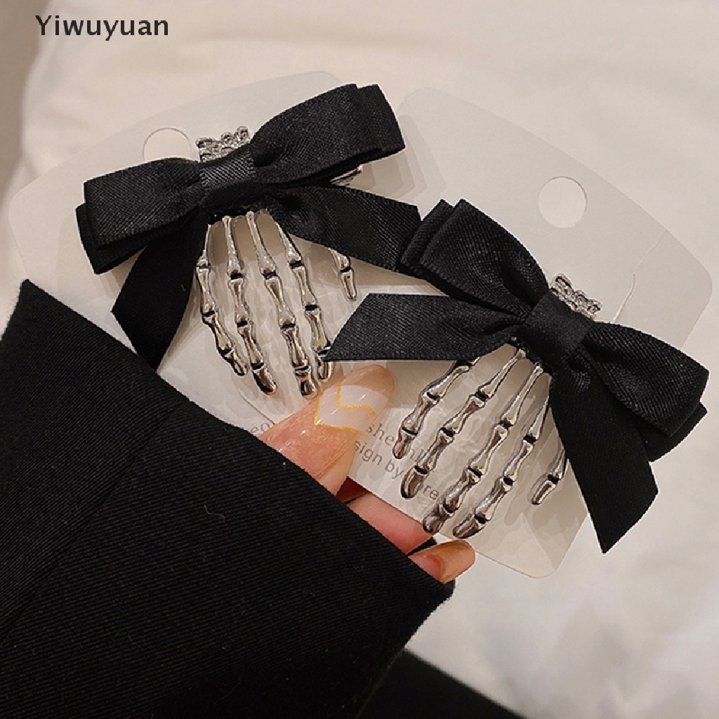 &lt; Yiwuyuan &gt; Kẹp Tóc Hình Xương Bàn Tay Ma Phong Cách Punk Gothic Punk Cổ Điển Cá Tính Dành Cho Nữ
