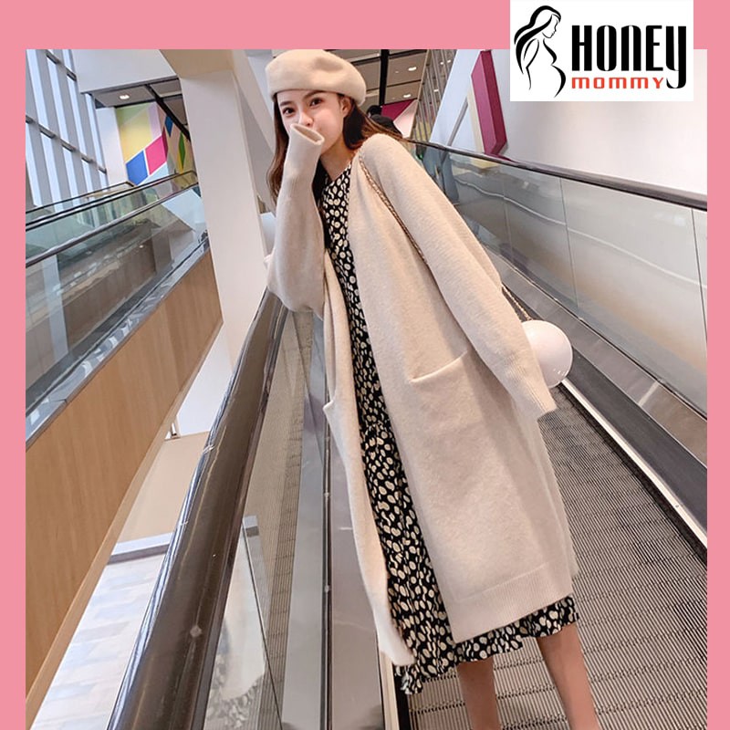Áo Khoác Len Lông Nữ Thu Đông Dáng Dài Hàng Quảng Châu Dày Dặn Dáng Rộng Phong Cách Ulzzang Hàn Quốc HS3608 Honey Mommy
