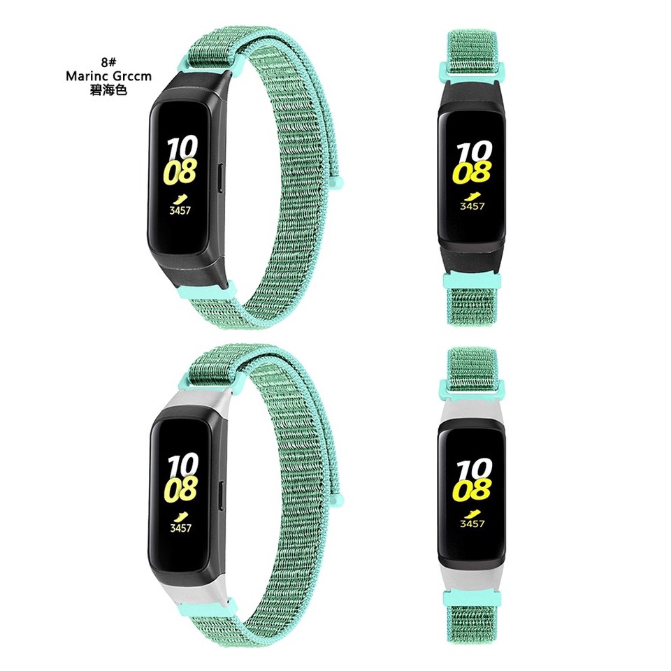 Dây Đồng Hồ Thể Thao Bằng Nylon Mềm + Ốp Bảo Vệ Họa Tiết Sọc Cho Samsung Galaxy Fit Sm-R370