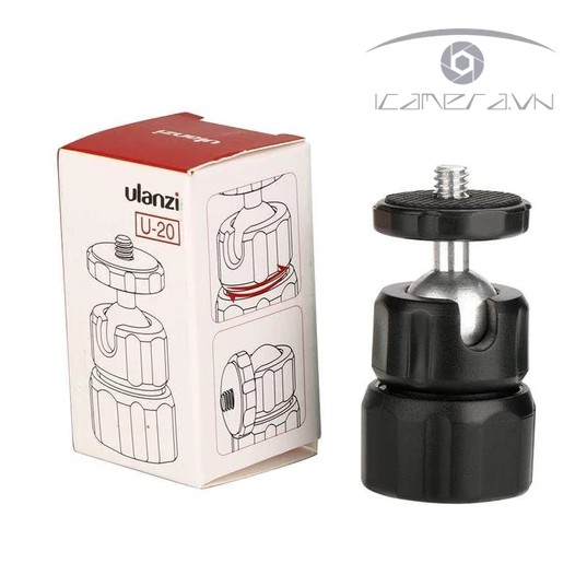 BALL HEAD MINI 1/4 INCH U-20 ULANZI gắn đầu xoay cho các thiết bị quay phim chụp ảnh gật gù