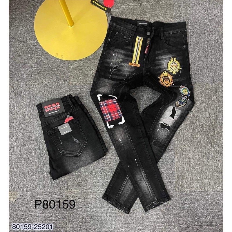 Quần Jeans nam DSQ logo thêu khoá lệch cao cấp_Quần bò nam hot 2021 | BigBuy360 - bigbuy360.vn