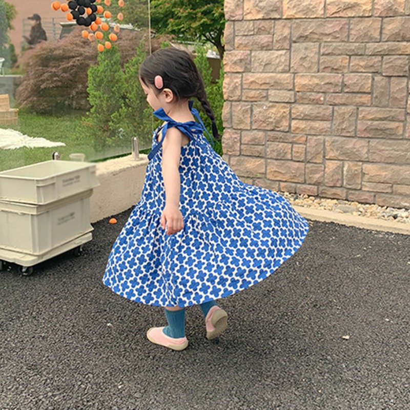 Đầm Công Chúa Hai Dây Thời Trang Hàn Quốc Mùa Hè Cho Bé Gái