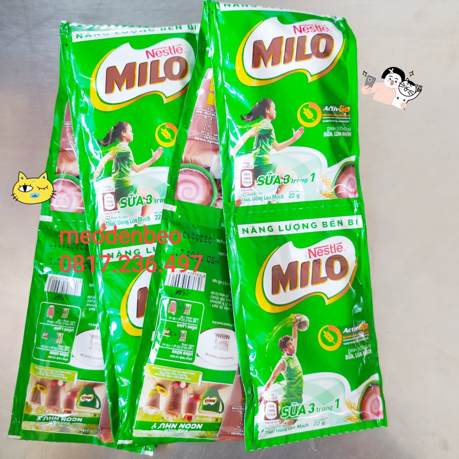 Thức uống lúa mạch Nestlé MILO 3 trong 1 dây 10 góix22g