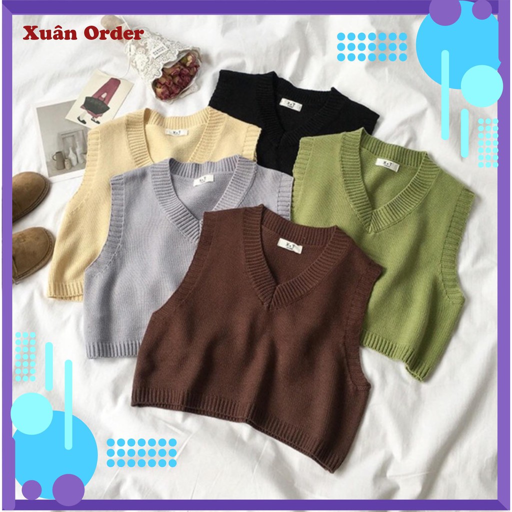 (ORDER 7-12 ngày) ÁO GILE DÁNG CROPTOP ĐỦ MÀU ULZZANG