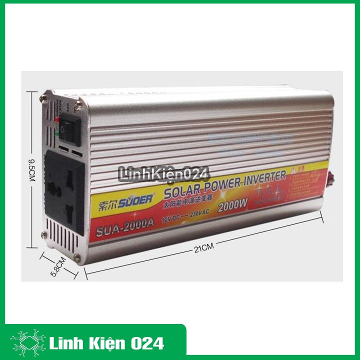 Kích điện SDA 12VDC lên 220VAC Sin Mô Phỏng - 2000W