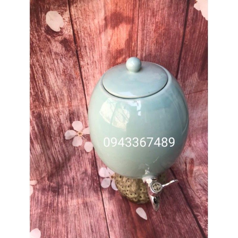 Bình nước 3 lít cao 25cm, bụng 19,5cm, đk miệng 12cm. . Hàng sứ Bát Tràng