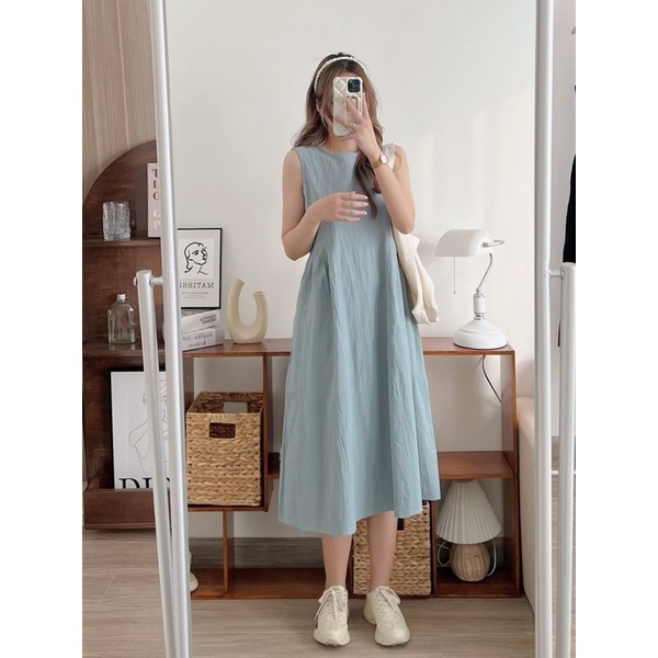 [Ảnh thật/Video] Đầm babydoll sát nách chocopie Hàn Quốc dáng dài Đầm đũi mềm Quảng Châu