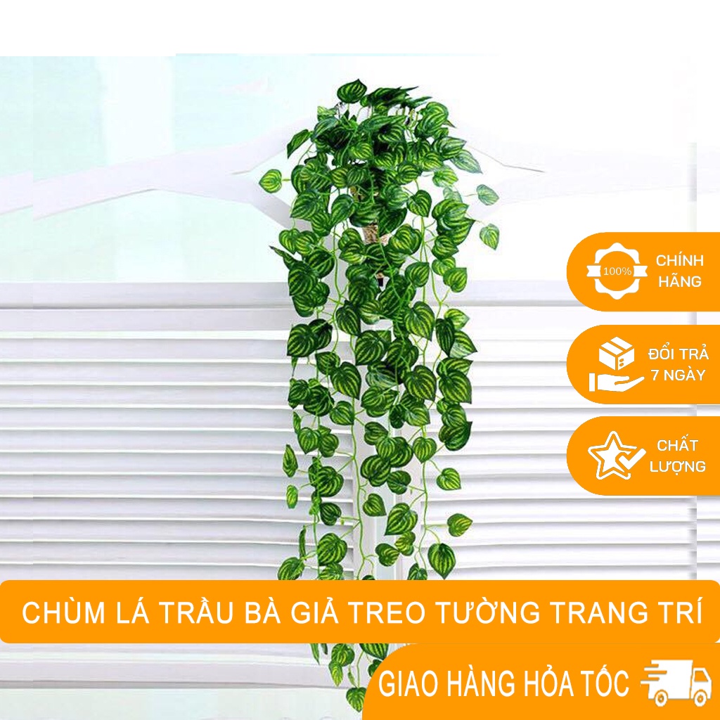 Lá Giả - Chùm lá trầu bà giả treo tường trang trí nhà cửa xanh mát