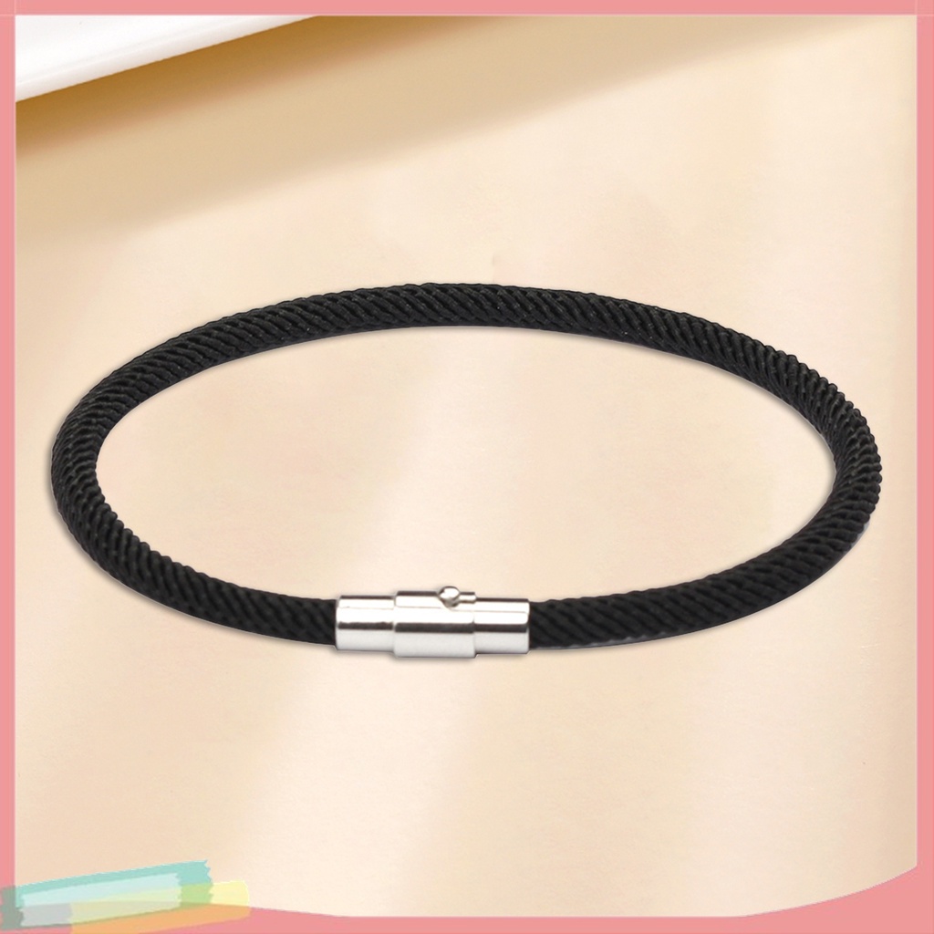 Vòng Tay Dây Bện Nylon Màu Trơn Khóa Nam Châm Thời Trang Cho Cặp Đôi