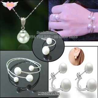 Trang sức titan nữ full ( DC + BT + Vòng tay + Nhẫn Hạt châu )