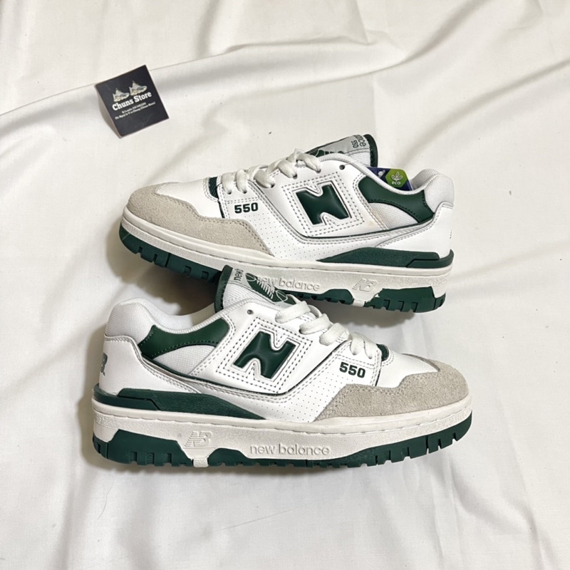 giày newbalance 550 xanh green xám, giày nb 550 xanh lá cao cấp