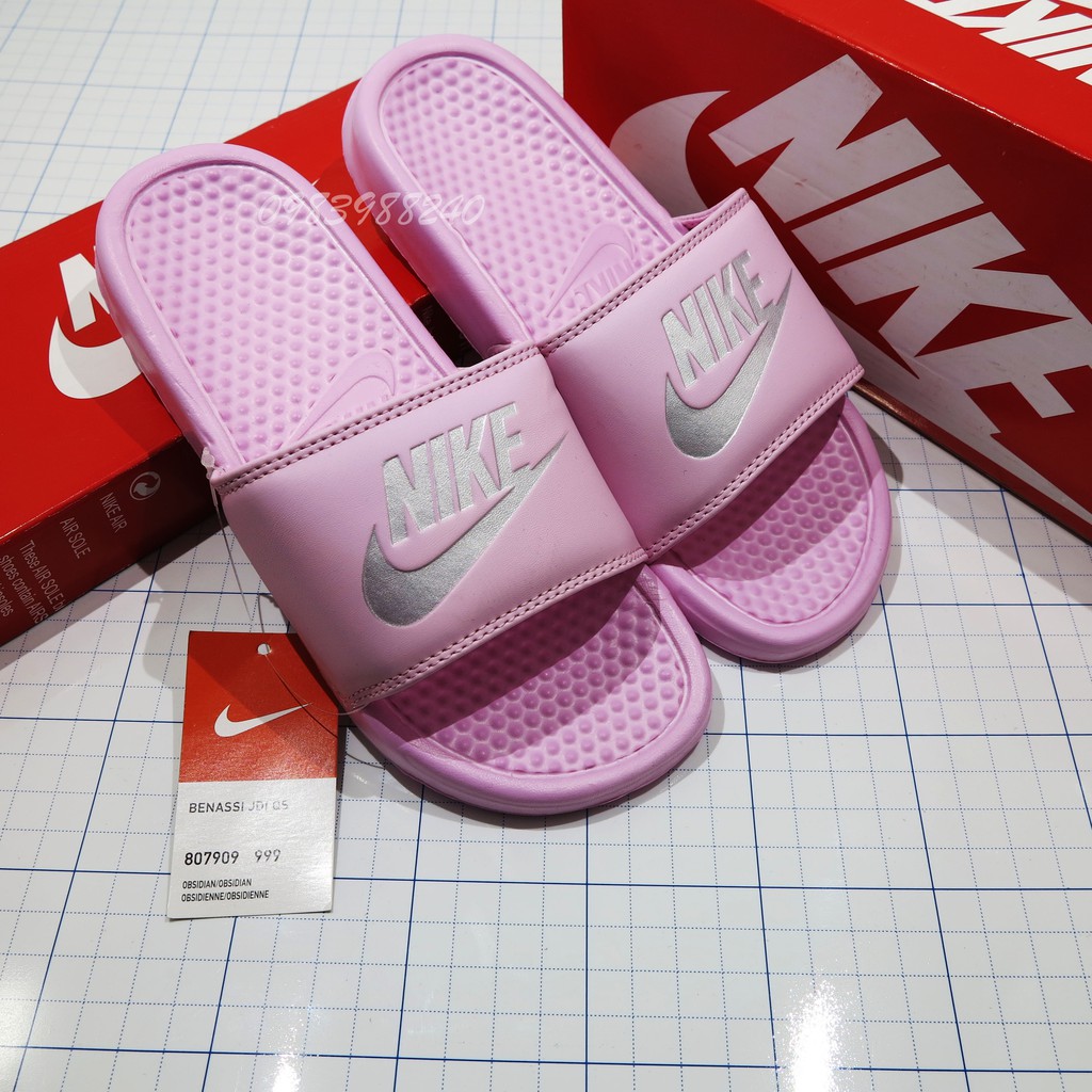 [Hộp Nike] Dép Nike Nk quai ngang nam nữ đầy đủ tem, mác, lót dày, tem size in nhiệt trong lót, tặng hộp hãng.