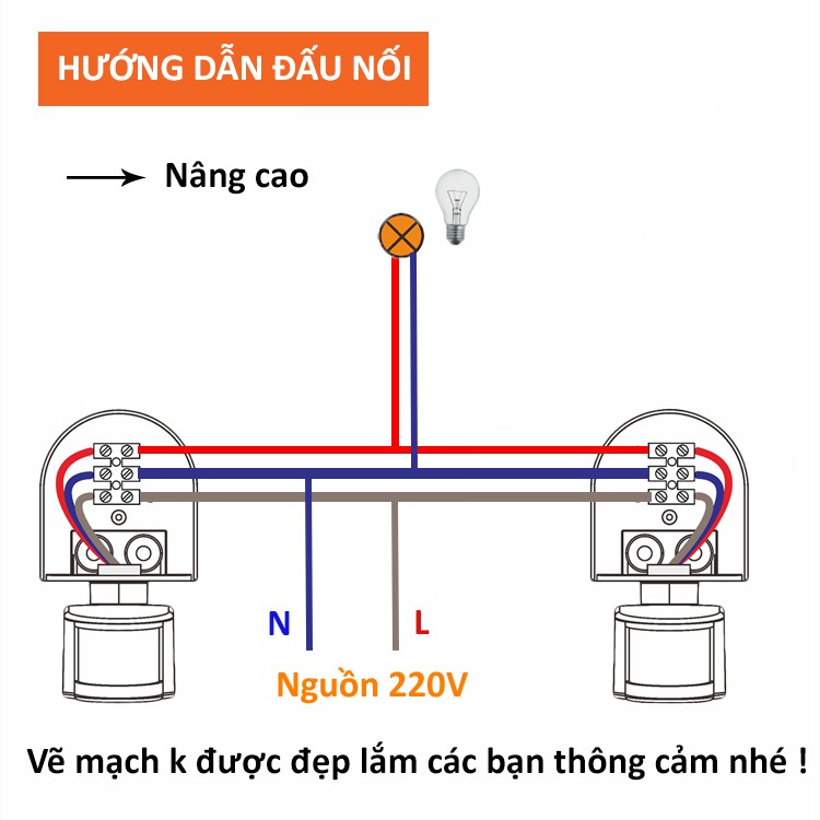 Công tắc cảm biến chuyển động hồng ngoại chống nước (Chuyên dụng lắp đặt ngoài trời) - Tự động bật tắt đèn khi có người