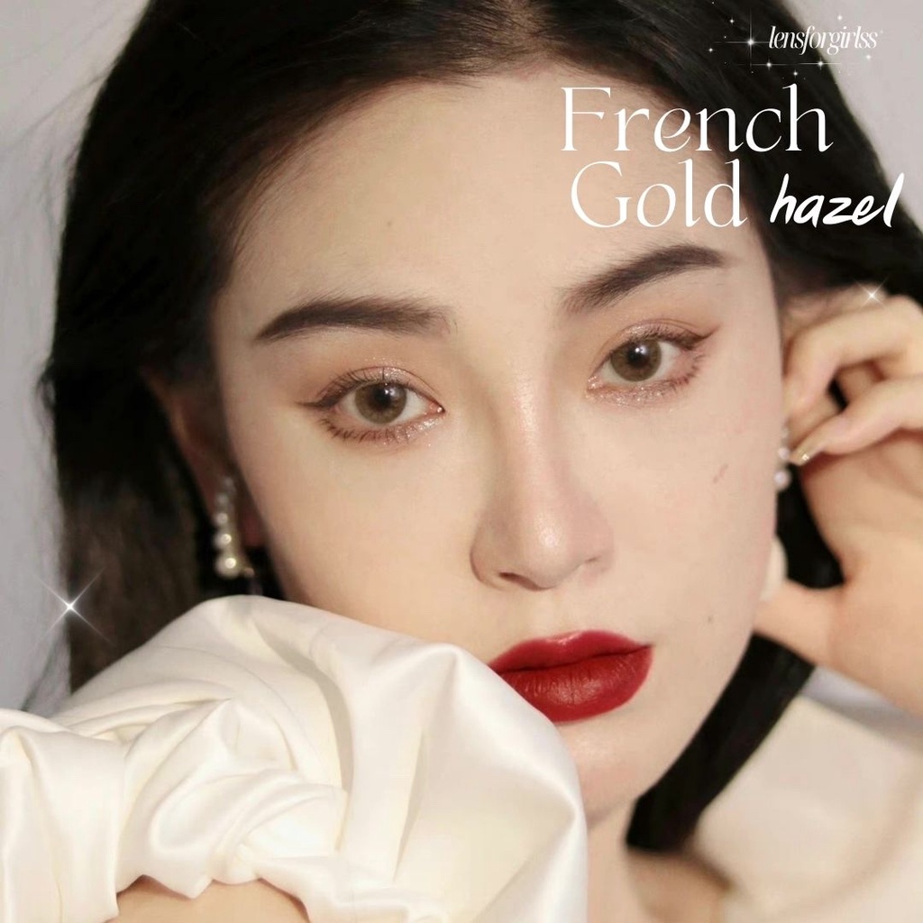 Kính áp tròng 1 NGÀY FRENCH GOLD HAZEL chính hãng Olens | Lens cận 1 ngày