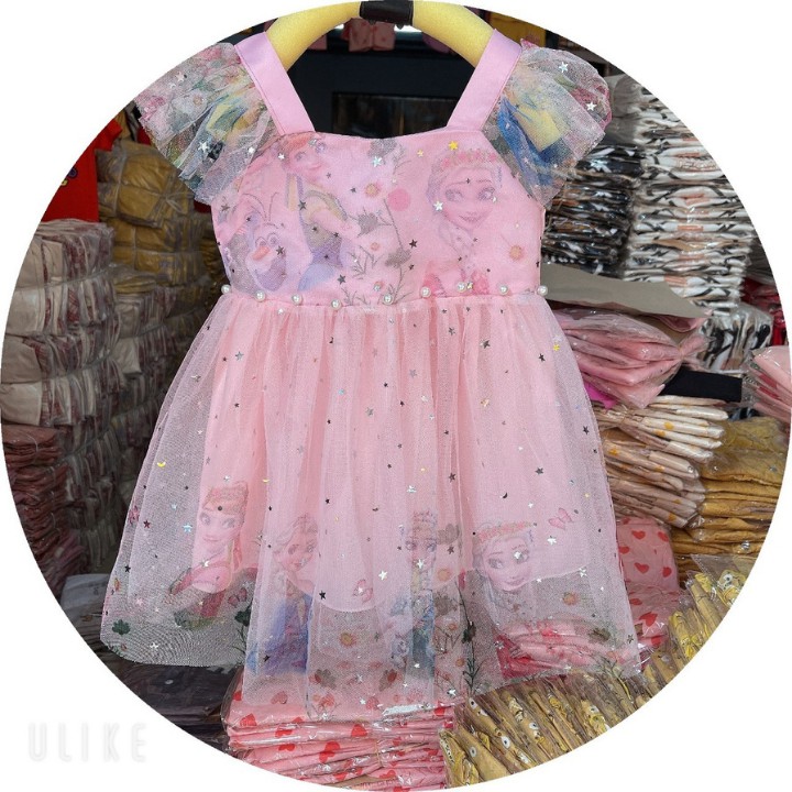 Váy đầm ren công chúa Elsa cho bé gái từ 8 - 20kg