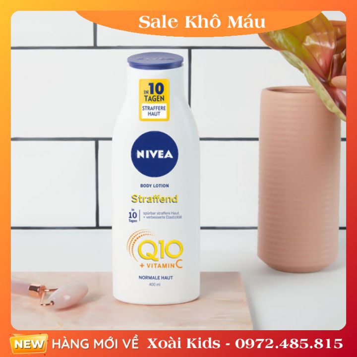 Dưỡng thể Nivea Q10+Vitamin C giúp trắng da, chống lão hoá của Đức- Nội địa Đức Đủ Bill