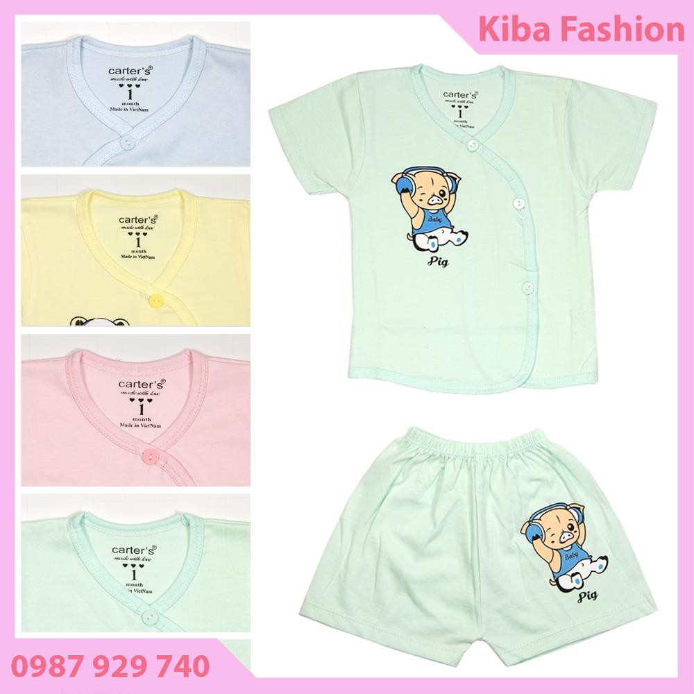 COMBO 3 bộ Cộc tay, thoáng mát, chất vải mềm mịn cho bé Sơ Sinh từ 4-10kg ( hình in thay đổi theo lô hàng)