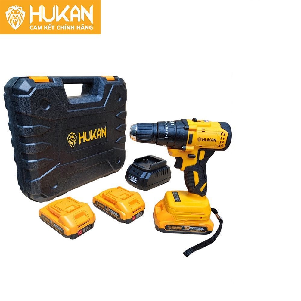 Máy khoan pin HUKAN HK - F50, khoan 10 li, khoan pin cầm tay