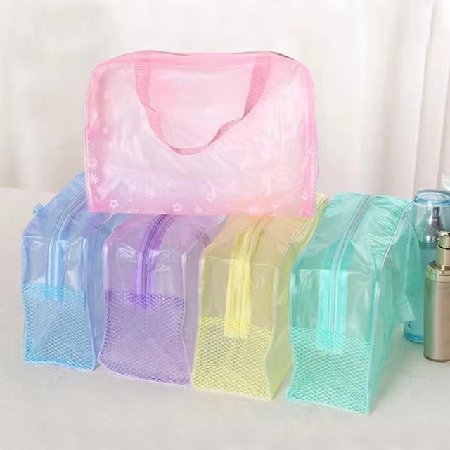 1 Túi pvc Trong Suốt Đựng Đồ Trang Điểm Chống Nước Có Khóa Kéo Cho Nữ
