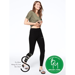 ( Size S) Quần thể thao, quần legging màu đen in kim sa Pink cá tính, thời trang- Hàng nhập từ Victoria's Secret -