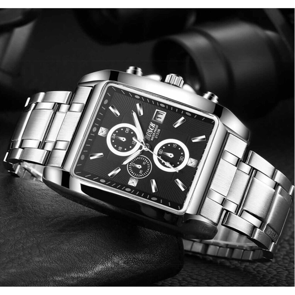 Đồng hồ nam BOSCK B0S04 mặt vuông Thu Hút Vạn Ánh Nhìn | BigBuy360 - bigbuy360.vn