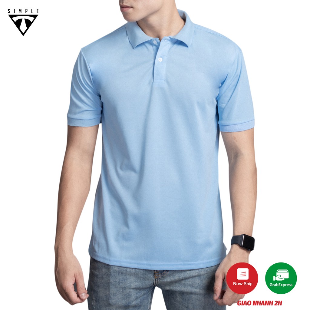 Áo Polo Nam cổ bẻ TSIMPLE cổ trụ tay lỡ vải thun cá sấu Cotton thời trang, chuẩn form, sang trọng màu Thiên Thanh | BigBuy360 - bigbuy360.vn